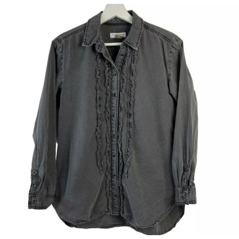 Anthropologie Pilcro Gray Button Down Shirt